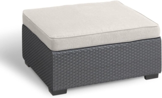 Allibert Salta Hocker mit Sand Kissen | Stilvoller Gartenhocker in Rattanoptik