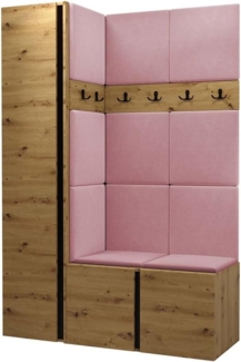 Garderoben-Set Monati IX, Artisan Eiche / Artisan Eiche + Schwarz, Farbe: Manila 09