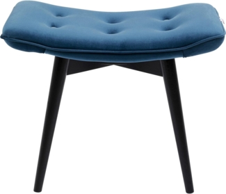 Kare Black Vicky Velvet Petrol 59x37 cm Hocker, Massivholz, 46 x 59 x 37 cm