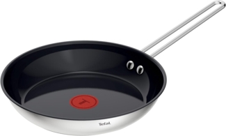 Tefal Bratpfanne Nordica, beschichtete Pfanne Induktion, Thermo-Signal-Technologie, Edelstahl, minimalistisches Design, robuster Griff, geeignet für alle Herdarten