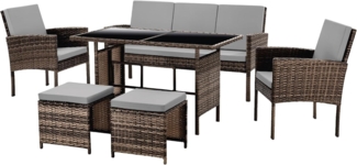 SVITA Gartenlounge-Set DENVER, (Gartenmöbel-Set), Essgruppe, Rattan, Inkl. Kissen
