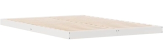 vidaXL Bodenbettrahmen Weiß 213,5 x 104 x 9 cm Massives Kiefernholz 869755