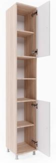 VICCO Badschrank FYNN 190 x 30 cm Eiche Sonoma - Badezimmer Hochschrank Badregal