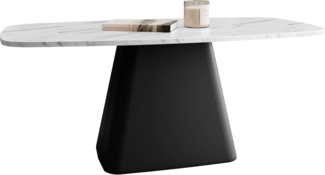 Couchtisch Nelupo (Farbe: Schwarz / Bianco Marmor)