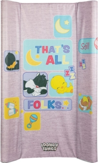 TataWay - Wickelauflage | PVC-beschichtet & wasserdicht | Inkl. Tasche gegen Verrutschen | Looney Tunes Tweety & Silvester, 81 x 50 x 9,5 cm, Polyurethan, Polyvinylchlorid