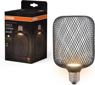 Osram LED Leuchtmittel Decor Flat Square 100 schwarz 3,5W 827 matt E27 Non-DIM