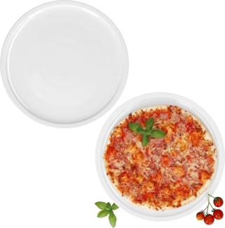 MamboCat Pizzateller 2er Set Bianco XXL Pizzateller Ø33,5cm 2 Personen Teller Platte