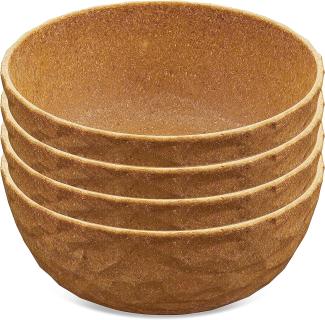 Koziol Schale 4er-Set Club Bowl, Schüsseln, Kunststoff-Holz-Mix, Nature Wood, 700 ml, 5004702