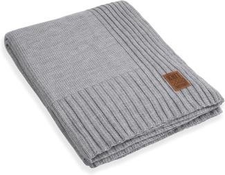 Knit Factory Uni Decke 195x225 cm Glatt Grau