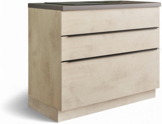 BASIC by Balculina Kochfeldumbauschrank Sanibel Küchenschrank mit Schubladen, BxHxT 110 x 94 x 60 (1-St) Breite 110cm, Melaminbeschichtung, 2 geräumige Schubladen