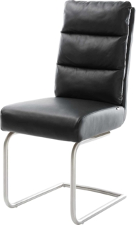 Freischwinger Pela-Flex Echt-Leder Schwarz Freischwinger rund Edelstahl Taschenfederkern
