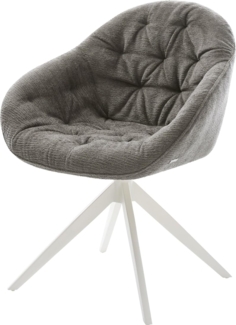 Drehstuhl Gaio-Flex Bouclé Soft Schlamm Kreuzgestell breit Weiß 360° drehbar Wippfunktion