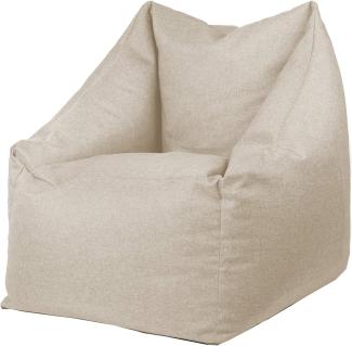chilly pilley Mini Sitzsack Sessel Bodenkissen für Kinder Sitzkissen Gartenkissen mit Rückenlehne (Creme)