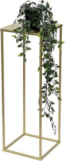 DanDiBo Blumenhocker Metall Gold Eckig M 62 cm Blumenständer Beistelltisch 96406 Blumensäule Modern Pflanzenständer Pflanzenhocker