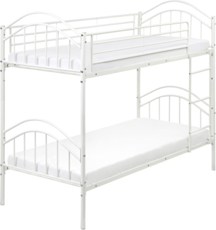 Hochbett Metall CHARTRES 90 x 200 cm Weiß