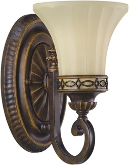 Wandlampe, Stahl Glas, Braun, H 24,9 cm
