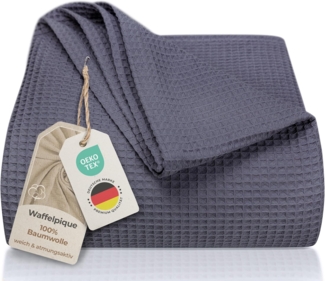 Laynenburg Tagesdecke LAYNENBURG Tagesdecke Waffelpique Baumwolle 150x200–240x260 cm, Wohndecke als Sommerdecke, Bett-Überwurf, Couch-Überwurf, Sofa-Decke