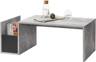 Couchtisch Bollnäs 90x45x35 cm mit Ablagefach Betonoptik en. casa
