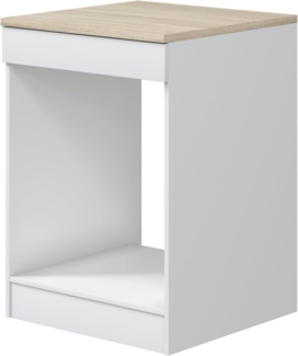 Herdumbauschrank >KIRA< in Weiß glänzend/Mattweiß - 60x90x60 (BxHxT)