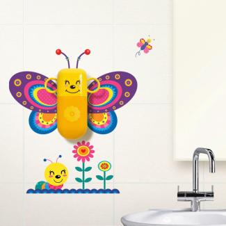 SuperStudio LO+ DEMODA hcn1758-87 - Zahnputzset mit Wandsticker Butterfly, bunt