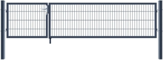 HOME DELUXE Doppelflügel Gartentor ADITUS - 80 x 350 cm Anthrazit