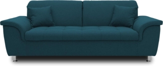 DOMO Collection Sofa Franzi, Sitzer Couch, 2,5er Garnitur mit Nackenfunktion, Polstergarnitur, türkis, 210 x 105 x 81 cm