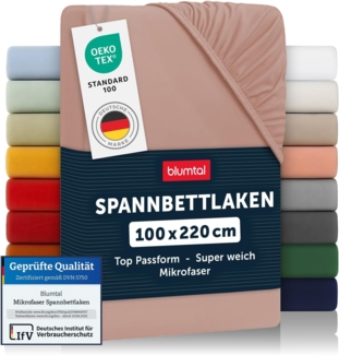 Blumtal® Mikrofaser Spannbettlaken 100x220 cm 2er Set - Oekotex zertifiziertes Bettlaken 100x220 - Leintuch 100x220 - Spannbettuch 100x220 cm - Spannleintuch 100x220 cm - Bettlaken 100x220 Rosa