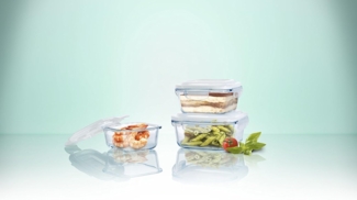 Click`n Store Click`n Store Frischhaltedosen Glas Set Gefrierdosen BPA frei