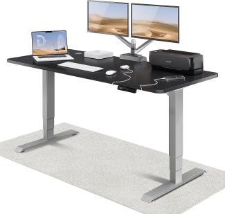 Höhenverstellbarer Schreibtisch - Höhenverstellbar Elektrisch mit Flüsterleisem Dual-Motor & Touchscreen - Hohe Tragfähigkeit - Stehtisch von Desktronic, Grau + Schwarz, 180x80 cm