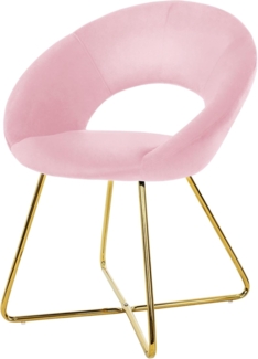 ML-DESIGN Stuhl Samtstuhl Esszimmerstuhl & Wohnzimmerstuhl mit goldenen Metallbeinen (1 St), Design Lounge Polsterstuhl 2er Set Clubsessel Esstisch Samt Rosa