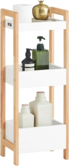 Badregal Standregal Küchenregal mit 3 Ablagefächern, FRG226-WN