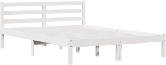 vidaXL Bettgestell mit Kopfteil Weiß 210 x 140 cm Massivholz Kiefer 869767