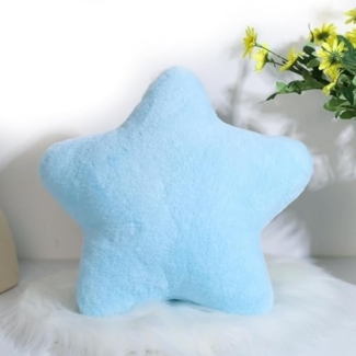 Kuschelkissen Kinder Sternkissen Plüsch Kissen Dekokissen für kuschelecke kinderzimmer, Weiche Flauschige Sternform Zierkissen Sofakisse für Heimdekoration (Blau,50 cm)