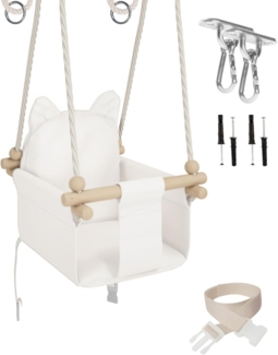 MAMOI® Babyschaukel Kinderschaukel | Babyschaukel Indoor Schaukel Indoor | Baby Schaukel Babyschaukel Holz | Schaukel Indoor Kinder | Schaukel Holz + SICHERHEITSGURT | CE | 100% ECO | Made in EU