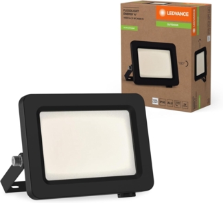 LEDVANCE LED-Flutlicht mit Energieeffizienzklasse A, schwarzes Aluminiumgehäuse, 5 W, 870 lm, für Außenanwendungen, kompaktes Design, leichtes Gewicht, einfache Montage, Kaltweiß