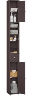 SoBuy Hochschrank BZR34 Badezimmerschrank mit 5 Fächern Badschrank Badregal