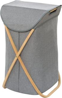 BAHARI Wäschekorb, Polyester- und Baumwollbeutel auf Faltgestell - 79 L, 68 x 46 x 40 cm, WENKO