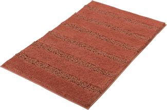 Badematte MONROVIA, Terracotta, 100 x 60 cm, Muster, Höhe 23 mm, rutschhemmend beschichtet, fußbodenheizungsgeeignet, Polyester, rechteckig, waschbar