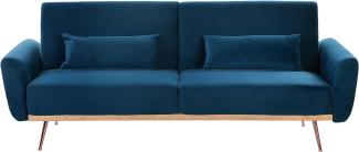 3 Sitzer Sofa EINA Marineblau Samtstoff