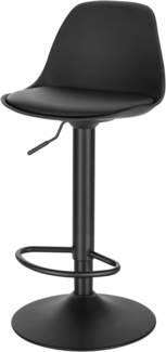 EUGAD 0651BY-1 Barhocker 1x Tresenhocker mit Rückenlehne, Barstühle Höhenverstellbar und 360° Drehbar, Zeitgenössisch für Esszimmer, Bar Schwarz