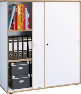 VCM Büroschrank Salia 920791 Weiß H. 110 x B. 100 x T. 37 cm