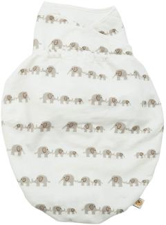 Ergobaby Pucksack Baby 0-3 Monate Baumwolle, Elephant Puck BabysSchlafsack Ganzjahres Pucktuch Swaddler