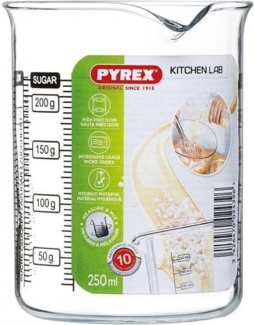 PYREX Messbecher Pyrex Messbecher 0.25L – Glas Messkanne hitzebeständig Küchenlabor, Glas, (1-St)
