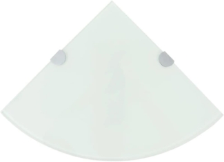 vidaXL Eckregale 2 Stk. mit Verchromten Halterungen Glas Weiß 25x25 cm 3051598