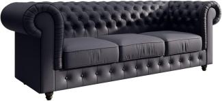 Chesterfield Sofa Hermine (Kunstleder) Anthrazit