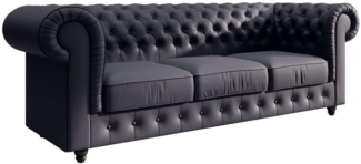 Chesterfield Sofa Hermine (Kunstleder) Anthrazit