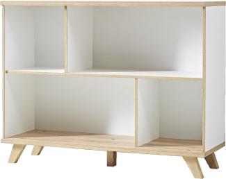 Germania 'Oslo' Regal, Bücherregal, Aktenregal, weiß matt/ Sanremo Eiche, ca. 120 cm