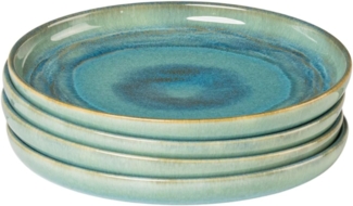 Gipfelstück Dessertteller Tiefer See, (4 St), Scandi-Style, glänzende Reaktivglasur, jedes Stück ein Unikat