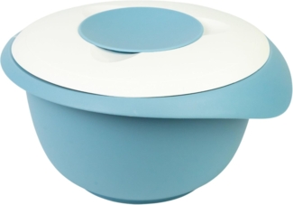 Westmark Rührschüssel mit zweigeteiltem Deckel 2,5 L blau/weiß