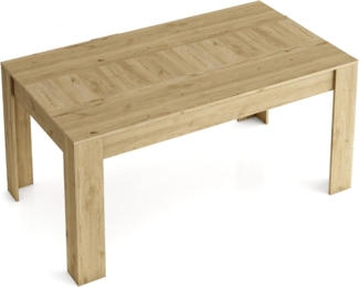 Skraut Home - Kai Ausziehbarer Tisch bis 200 cm - 76 x 140 x 90 cm - Für jeden Anlass - Eiche - Ideal in Esszimmer oder Küche - Moderner Stil - Eichenholz